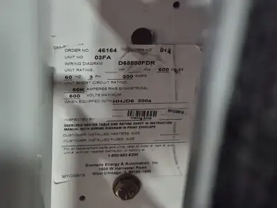 USED SIEMENS HHJD63F400