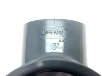 USED SPEARS TEE SLIP SOCKET FITTING GRAY PVCI SCH 80 3" X 3" X 3"