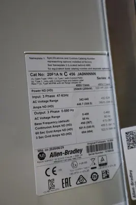 NEW Allen Bradley PowerFlex 753 VFD 20F1ANC456JA0NNNNN 350 HP FRN: 14.004 S-212