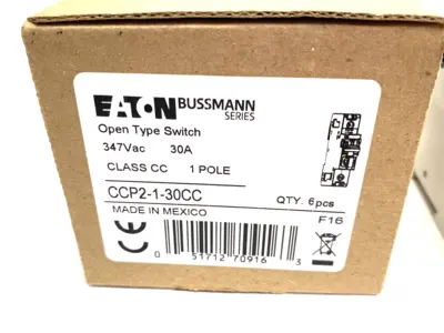New | in-Stock Eaton Bussmann Fusible Disconnect Switch 1-Pole 374VAC 30A BOX OF 6 Circuit Breakers Michigan US | Maverick Industrial Sales #1389778