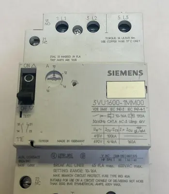 USED SIEMENS 3VU1600-1MM00
