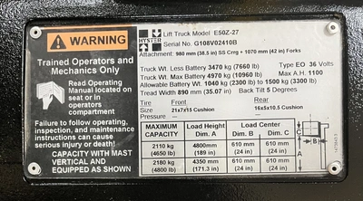 USED 2009 HYSTER E50Z-27