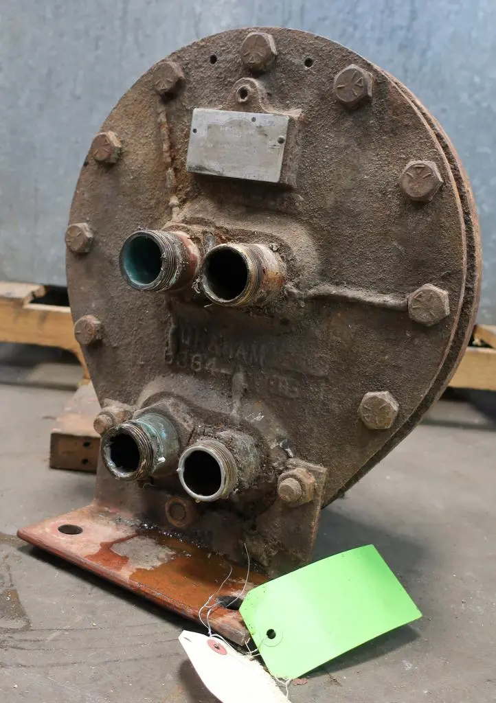 SPC8124  Heat Exchanger 9.63 sq.ft. Heliflow spiral heat exchanger, 150 test psi shell, 350 test psi internal, Copper