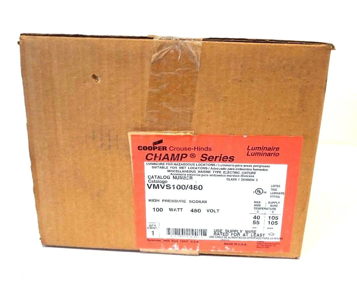 NEW COOPER CROUSE HINDS VMVS100 / 480 LIGHT VMVS100