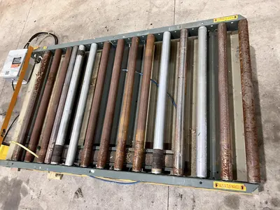3500 LB X 60" X 36" SOUTHWORTH MODEL #4428610 HYDRAULIC SCISSOR LIFT TABLE WITH ROLLER TOP: STOCK #20933