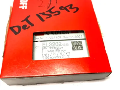 New | in-Stock BECKHOFF ETHERCAT 2-CHANNEL ANALOG RTD INPUT TERMINAL 4-WIRE PLC Ethernet Equipment | Maverick Industrial Sales #1112150