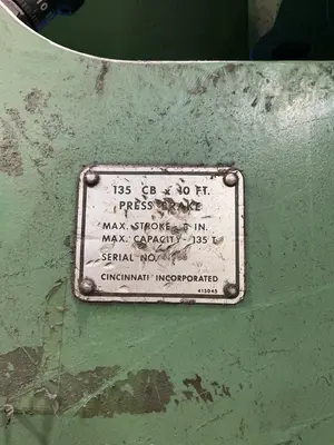 USED CINCINNATI 135 CB X 10 FT