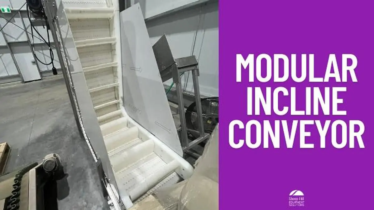 Cleated Modular Belt Incline Conveyor