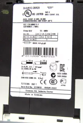USED SIEMENS 3UG4512-2BR20 MONITORING RELAY 3UG45122BR20