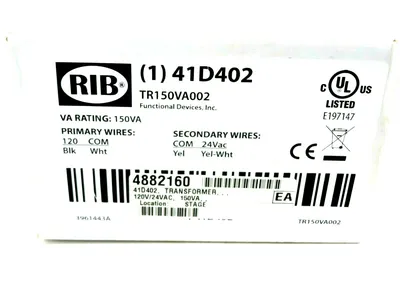 NEW RIB FUNCTIONAL DEVICES INC. TR150VA002 TRANSFORMER 41D402