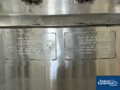USED JC Pardo 100 Gal JC Pardo Triple Motion Kettle, S/S, 15/40#