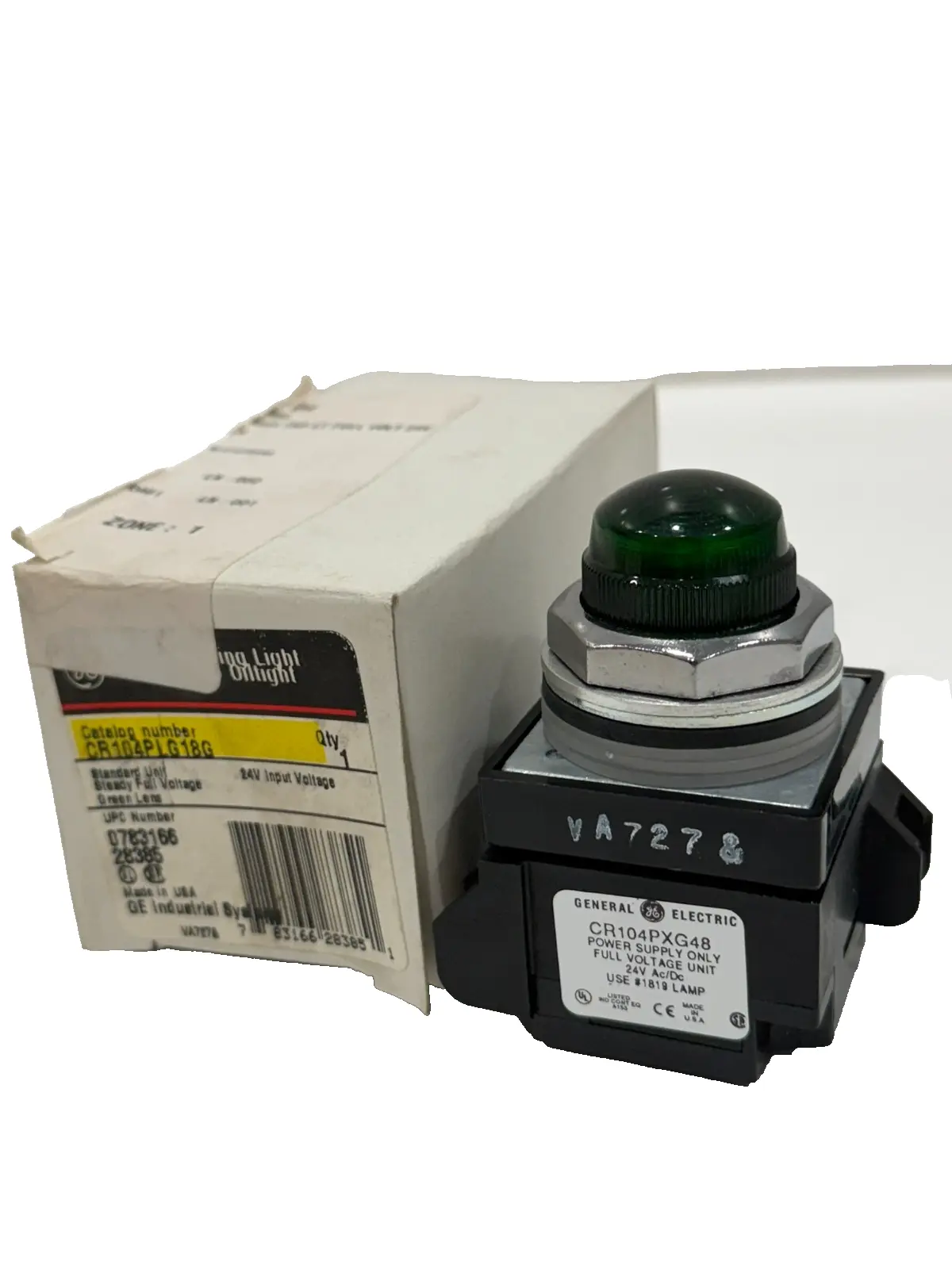 NEW GENERAL ELECTRIC CR104PLG18G PILOT LIGHT CR104PXG48