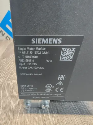 Used SIEMENS 6SL3120-1TE23-0AA4 AC Drive Control Module South Carolina US | ESS Industrial Equipment Sales #1310356