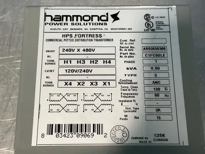 Used HAMMOND C1FC50LE Transformers Ohio US | HGR 24 #1278473