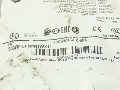 Allen Bradley Pushbutton Amber Orange Illuminated Momentary 2 NO 2NC 22mm