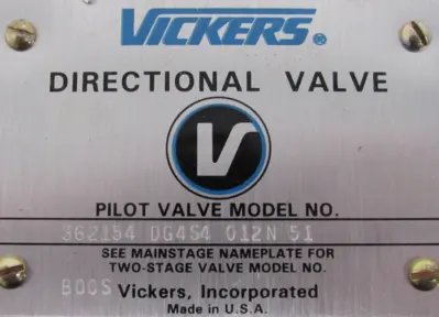 NEW VICKERS 362154 HYDRAULIC VALVE DG4S4-012N-51
