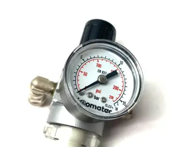 USED INNOMATEC MODULAR PRESSURE REGULATOR, LEAK TESTER, W/ GAUGE