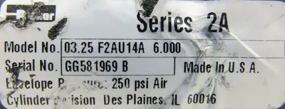 NEW PARKER 03.25-F2AU14A-6.000 HYDRAULIC CYLINDER 0325F2AU14A6000