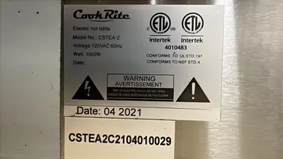Used Cook Rite Used CookRite CSTEA-2C, 30" Electric Steam Table, 2 Pan Capacity - 120V - GC Steam Tables (Food) Illinois US | Falcon Restaurant Supply #1373500