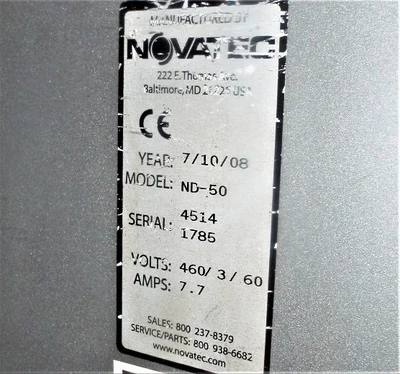 Novatec  Model: ND-50 – Dryer -New 2008