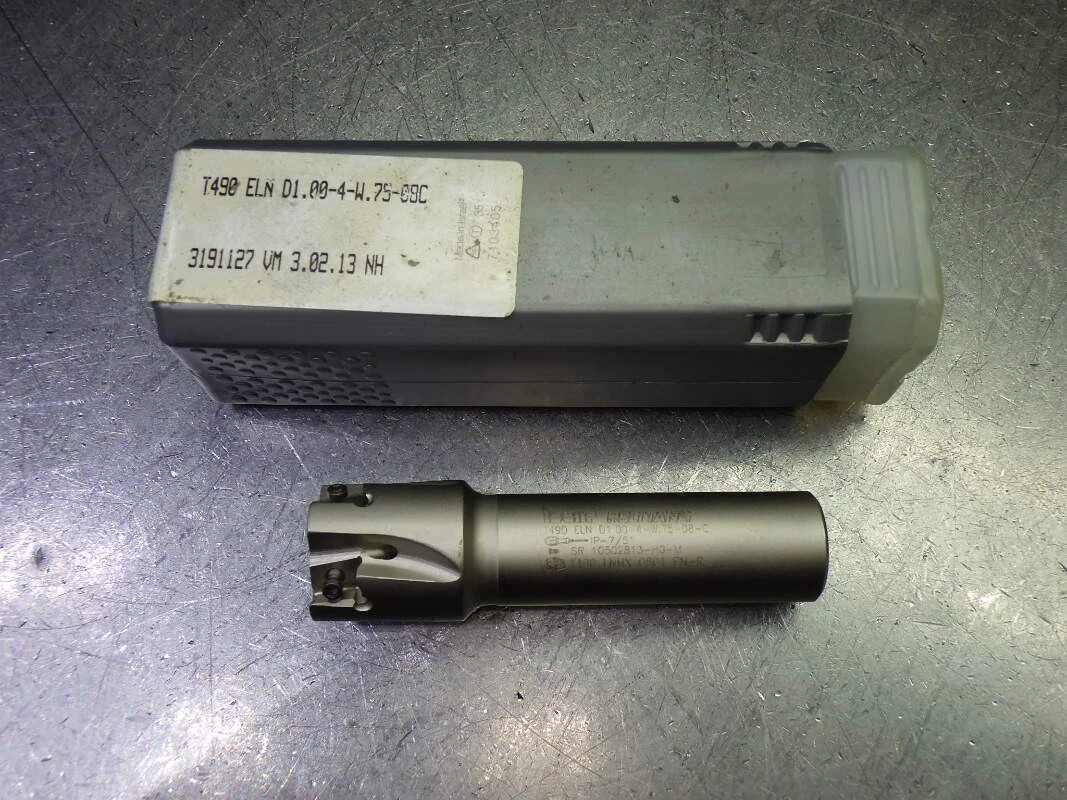 Iscar 1" 4 Flute Coolant Thru Endmill 3/4" Shank T490 ELN D1.00-4-W.75-08C (LOC2903D)