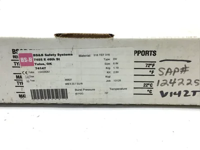BS & B Safety Systems 6″ DV Rupture Disk 12080118-2