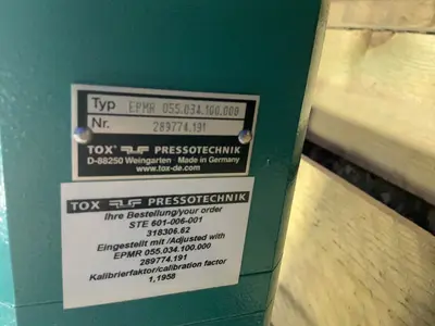 Used TOX PRESSOTECHNIK EPMR 055.034.100.000 Parts (Hydraulics and Pneumatics) Ohio US | HGR 24 #1452476