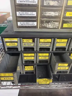Metal Drawer Storage Cabinets with Assorted Hardware Bins