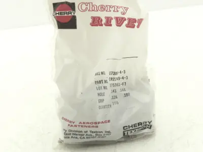 Cherry Rivet CR2249-4-3 Aircraft Grip Rivets .143-.146"  Lot of 100pcs