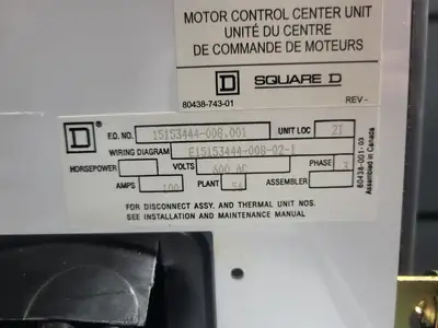 USED SQUARE D MODEL 6