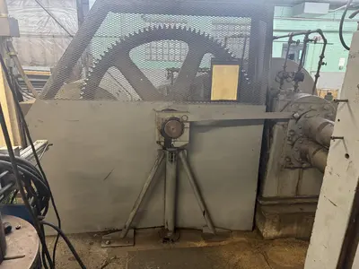 20" WIDE X 22" ROLL DIAMETER 4-HI BLISS 100 HP POWERED ROLLING MILL. STOCK # 0886025