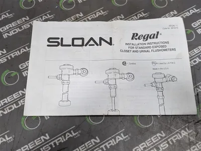 Sloan Regal 186-1 YB Flushometer Urinal Flush Assembly w Para-Flow Diaphragm New NIB