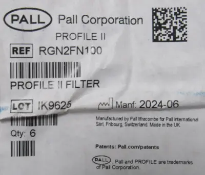NEW BOX OF 6EA PALL RGN2FN100 PROFILE II FILTER