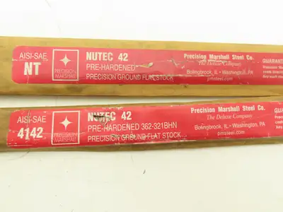 Nutec 42 4142 Alloy Steel Ground Flat Bar Stock 1/4"x 3/4"x 36"L  Lot of 2