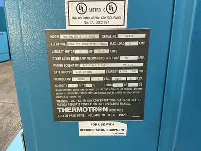 Used 2002 THERMOTRON ECA60/1001/31BCL Misc Plastics Equipment Ohio US | HGR 24 #1324887