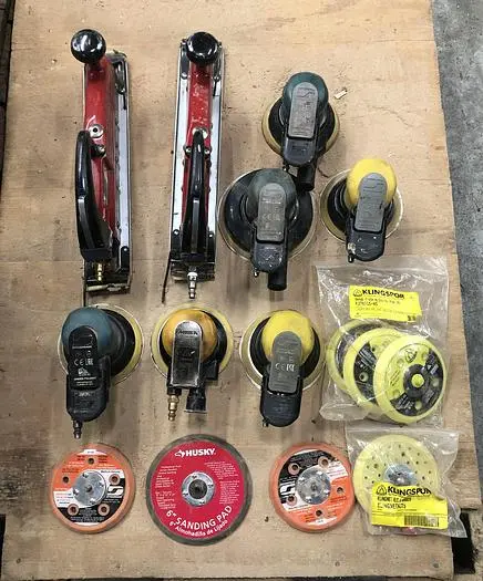 Used LOT OF PALM AND STRIGHT LINE PNEUMATIC HAND SANDERS _UNKNOWN_ Orbital Finish Sanders North Carolina US | Pruitt Machinery #717010