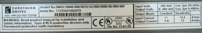 USED EUROTHERM 584SV/0040/400/0010/US/000/0000/B0/000/000 DRIVE 6901/00