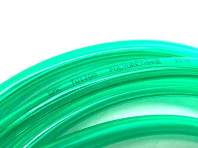 USED SMC POLYURETHANE TUBING GREEN, 12MM LOT OF 5 METERS