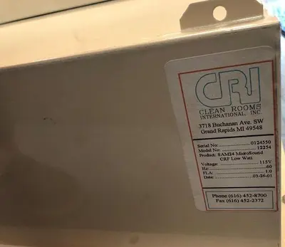 CLEANROOM FILTER CRI 12254 SN 0124550. SAM24 MICROSOUND CRF LOW WATT