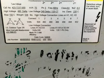 Used JEFFERSON ELECTRIC 4237237000 Transformers Ohio US | HGR 24 #1521326