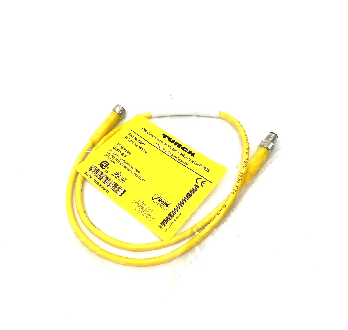 NEW TURCK PICOFAST ACTUATOR/SENSOR EXTENSION CABLE U2515-850