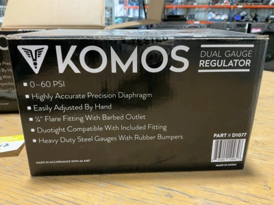 Used LOT OF (2) KOMOS D1077 DUAL GAUGE REGULATOR Air Pressure Regulators Michigan US | Miedema Asset Management Group #1761508