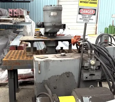 150 TON WHITNEY MODEL 7150AX12 PORTABLE HYDRAULIC FLANGE PUNCH & HYDRAULIC UNIT: YOBRO #24684