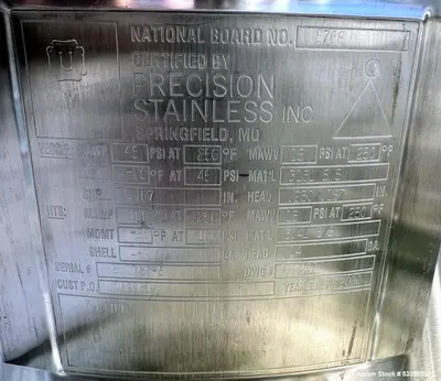 Used Industrial Jacketed Tank – 316L Stainless Steel, Mobile. Built by Precision Stainless.