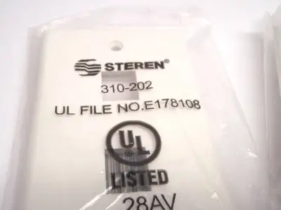 NEW STEREN COMMUNICATION CURCUIT ACCESSORY WALL PLATE (WHITE)