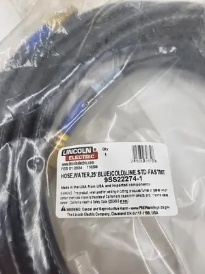 New | in-Stock LINCOLN ELECTRIC LINCOLN ELECTRIC 9SS22274-1 BLUE (COLD) LINE WATER HOSE 25' LONG *NEW IN SEALED BAG* Hoses | ND Industrial Surplus #1216680