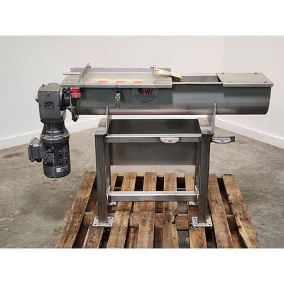 Used 6" Dia x 42" Long Stainless Steel Screw Auger Feeder
