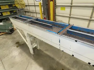 New London Engineering 12"x12' 6 Plastic Roller Belt Accumulating Conveyor 25FPM