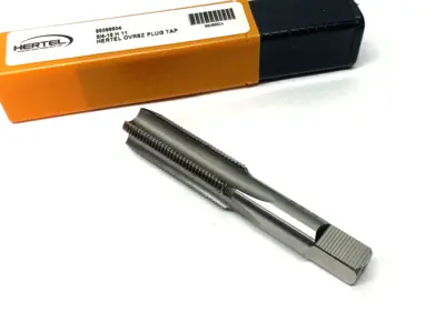 USED HERTEL STRAIGHT FLUTE TAP: 3/4-16 UNF, 4 FLUTE, PLUG CHAMFER HIGH-SPEED