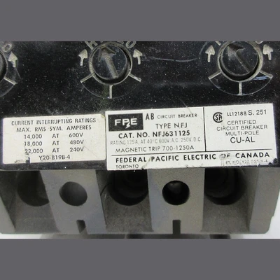 FPE NFJ 125 Amp Breaker